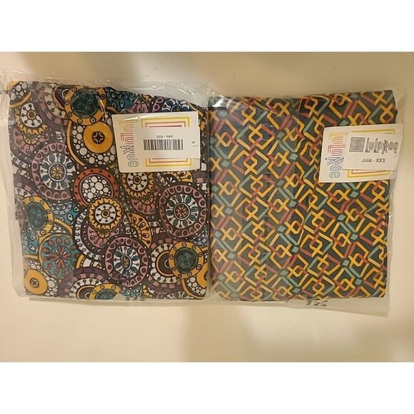 LuLaRoe Dresses & Skirts - Lularoe XXS Julia Dress Multi-Color Geometric Knee length Lot Of 2